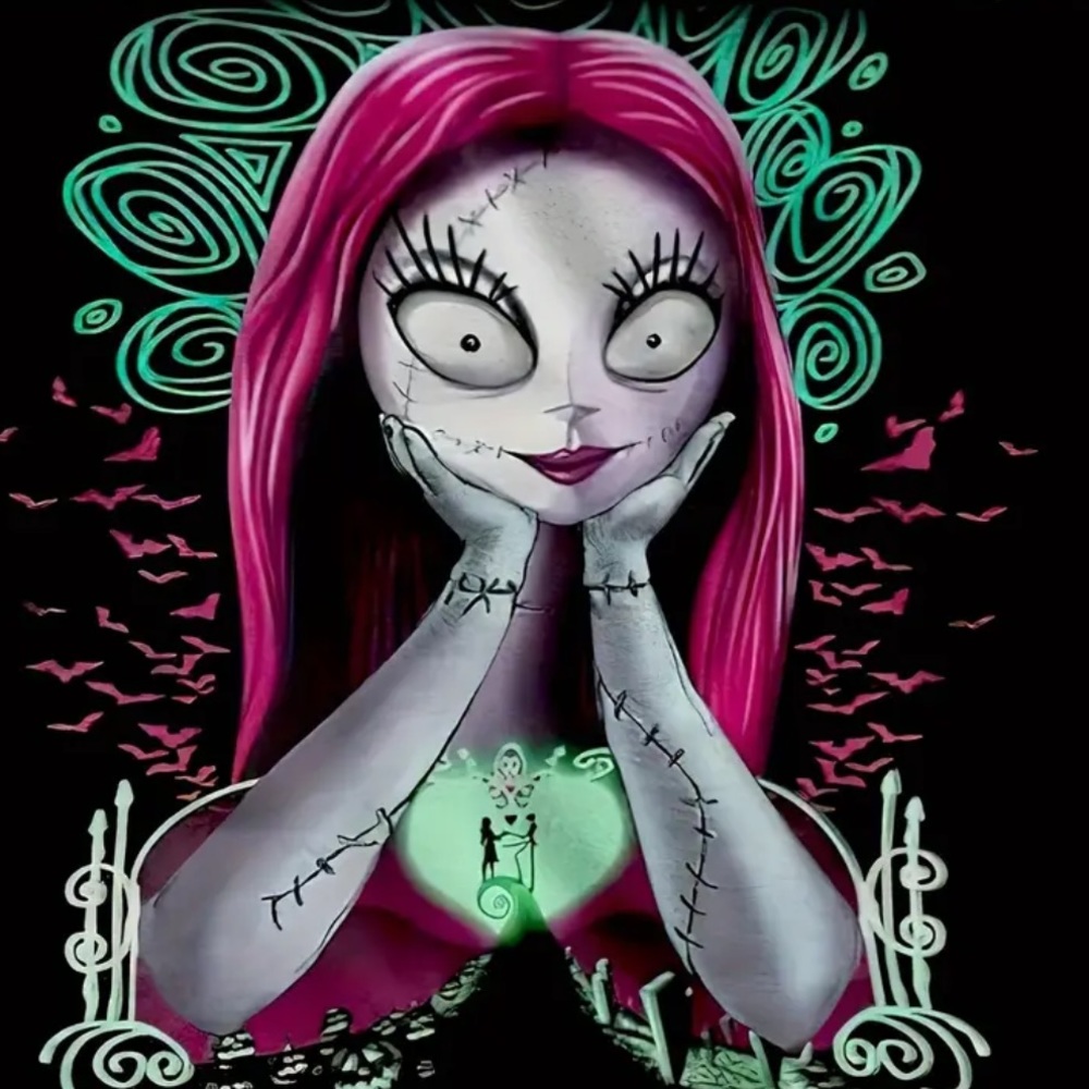 Sally Figure & Letter Print Crew Neck T-Shirt